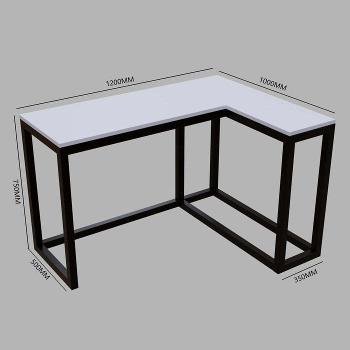 Teresa L Shaped Study Table in White Color - Ouch Cart