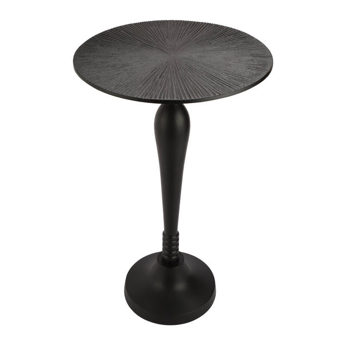 The Carla Side Table By Décor De Maison In Classical Design In Raw Black Finish M.M.I. OVERSEAS
