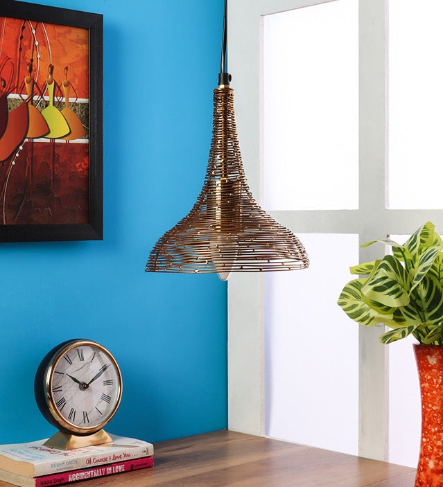 The "Shimmering Funnel Pendant light" by Décor de Maison in Jet black finish M.M.I. OVERSEAS
