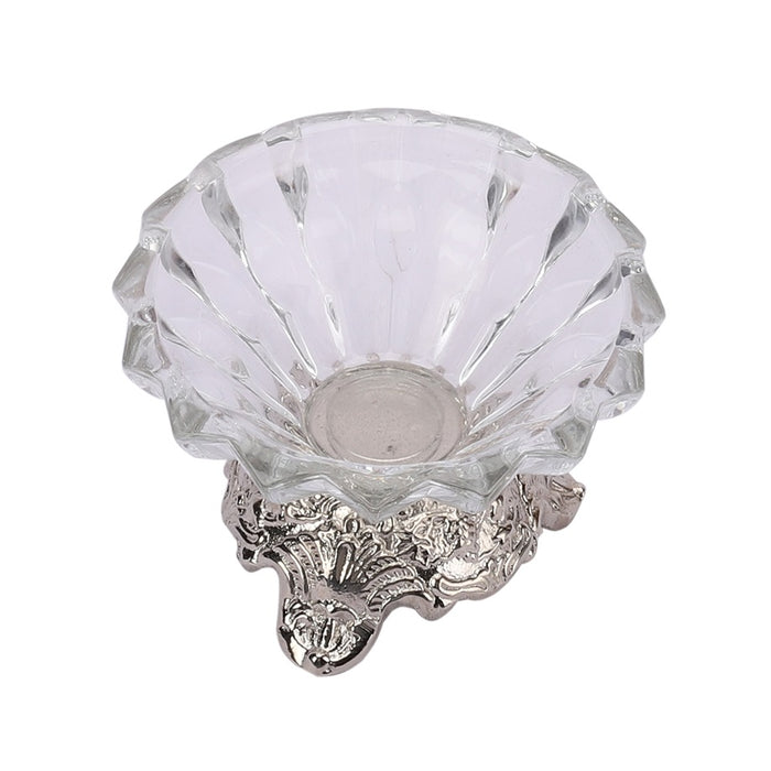 Three leg Silver Aristrocrat's Bowl with Flower Glass - OUCHCART