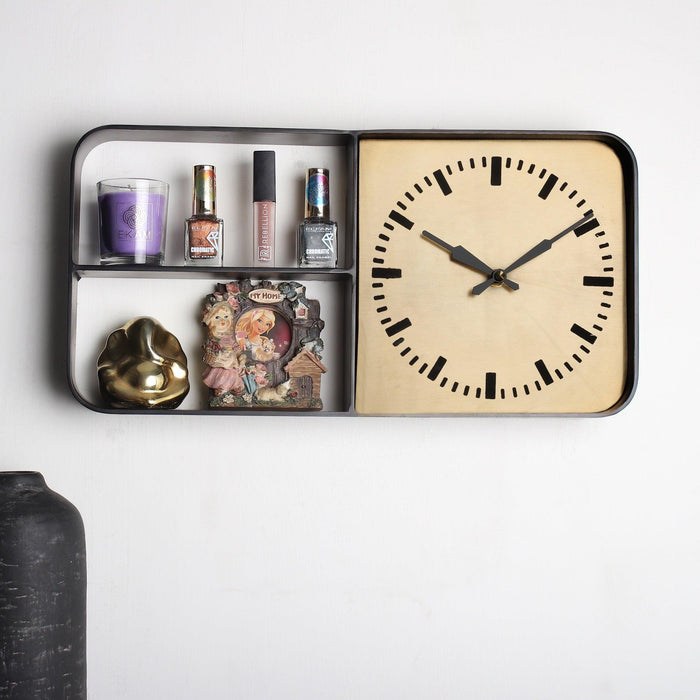 Timekeeper Shelves Wall Clock in Terracota - Ouch Cart
