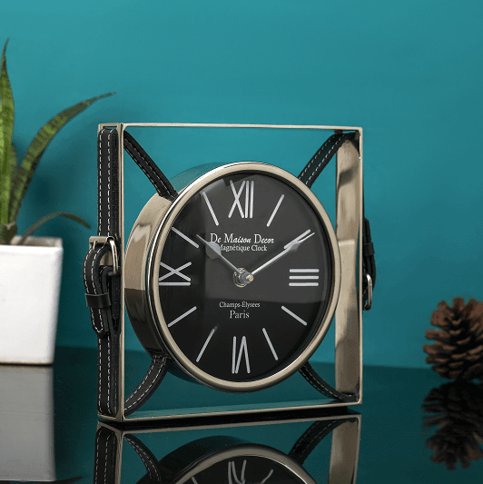 Timeless Straps Silver Table Clock - Ouch Cart
