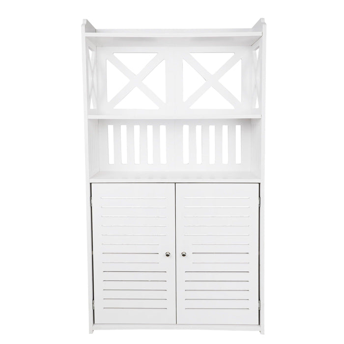 Toilet PVC Storage Bathroom 2 Feet Vanity Floor Standing Shelf Storage Cabinet With Free Soap Dish By Miza - Ouch Cart