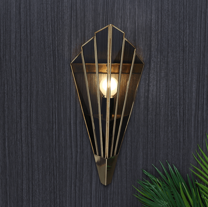 Triangular Abstract Luxe Wall Lamp with Black Glass - Ouch Cart