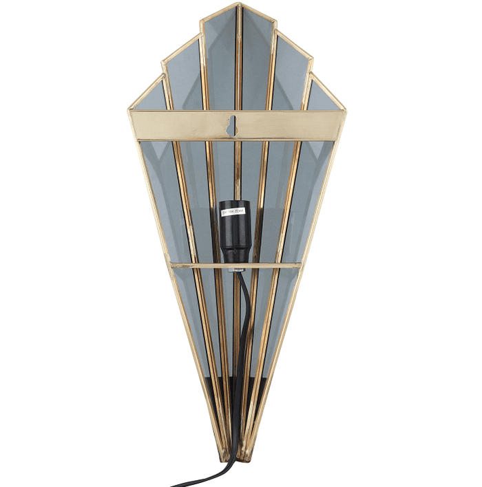 Triangular Abstract Luxe Wall Lamp with Black Glass - Ouch Cart