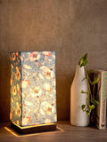 Turquoise Floral Lamp with Wooden Base - Ouch Cart