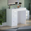 Vanity Desk Makeup Dressing Table 3 Drawers Brightness Adjustable for Women Girls Bedroom White - Ouch Cart