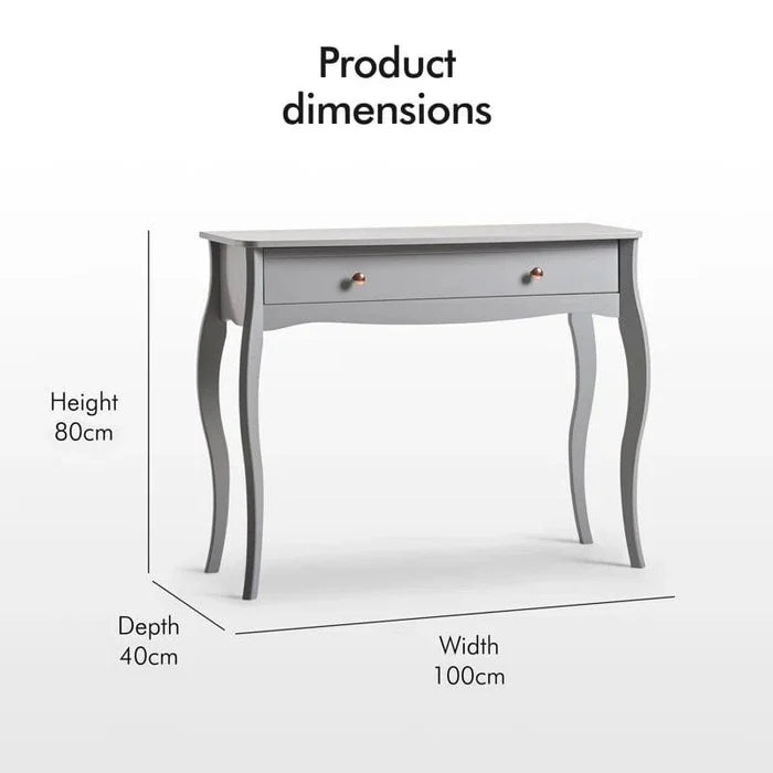 Vanity Desk with Mirror, Makeup Vanity with Storage Drawer, Grey Vanity Set Dressing Table for Bedroom - Ouch Cart