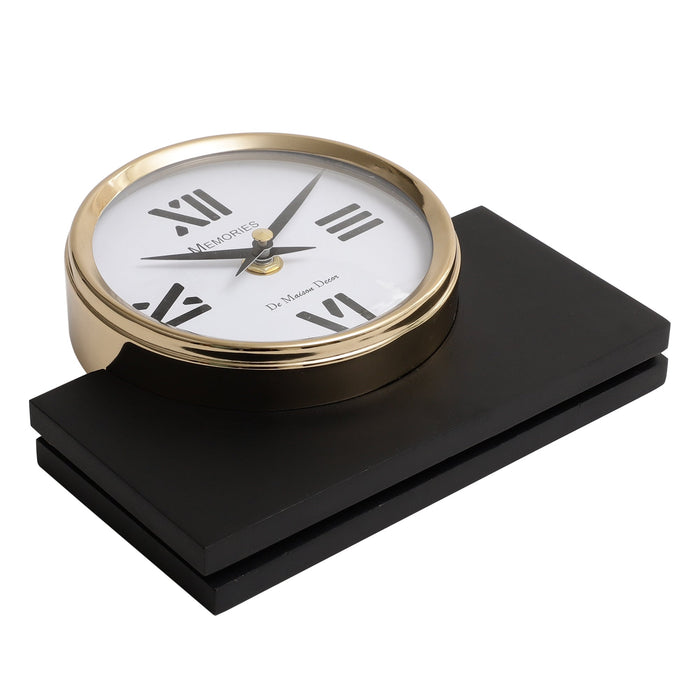 Varner Table clock in Gold Black M.M.I. OVERSEAS