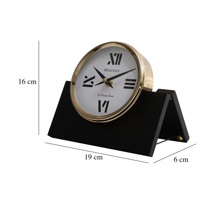 Varner Table clock in Gold Black M.M.I. OVERSEAS