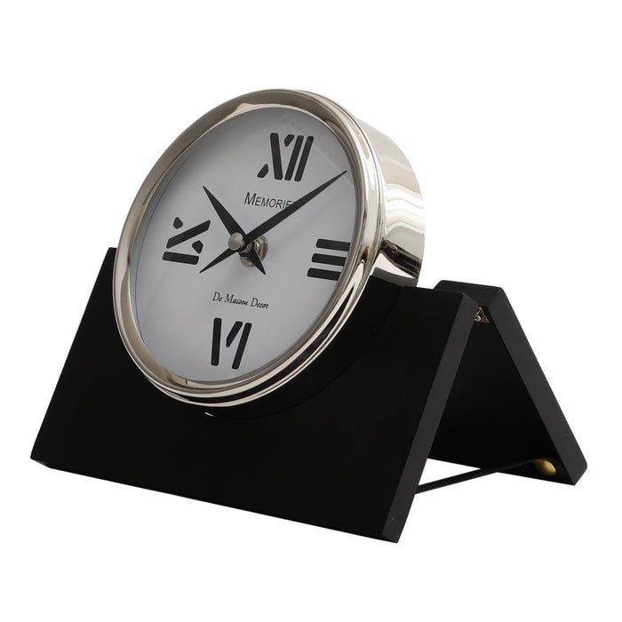 Varner Table clock in Silver Black M.M.I. OVERSEAS