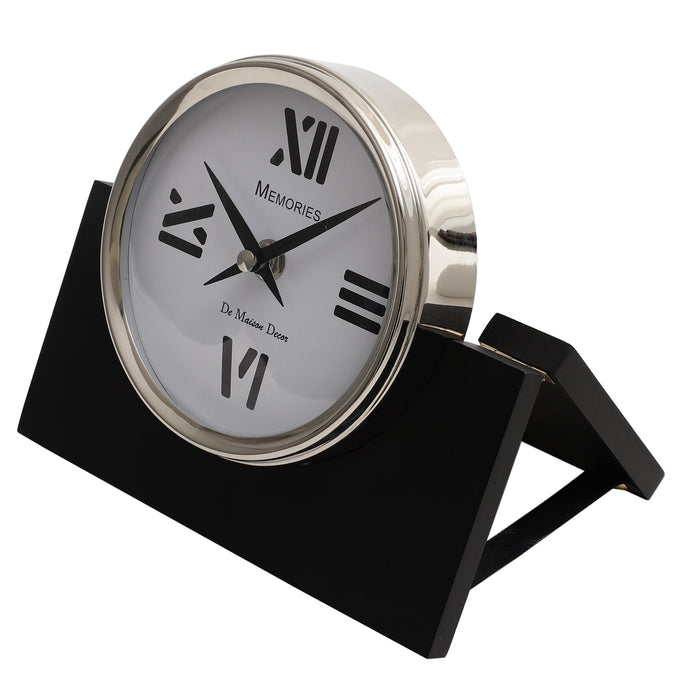Varner Table clock in Silver Black M.M.I. OVERSEAS
