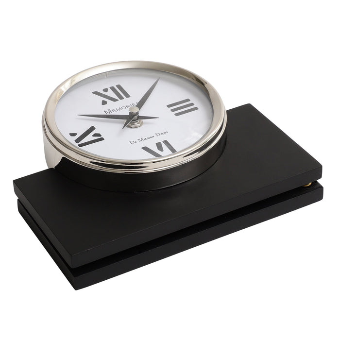 Varner Table clock in Silver Black M.M.I. OVERSEAS