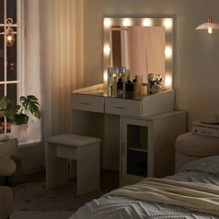 Veeti Dressing Table with Mirror - Ouch Cart