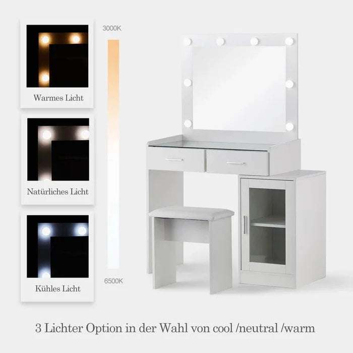 Veeti Dressing Table with Mirror - Ouch Cart