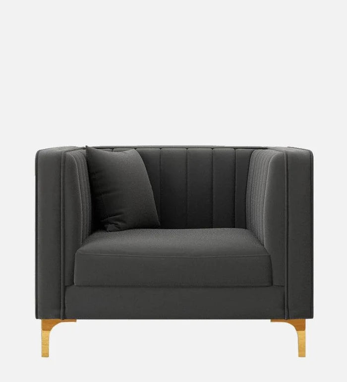 Velvet 1 Seater Sofa Dark Greycolour - Ouch Cart