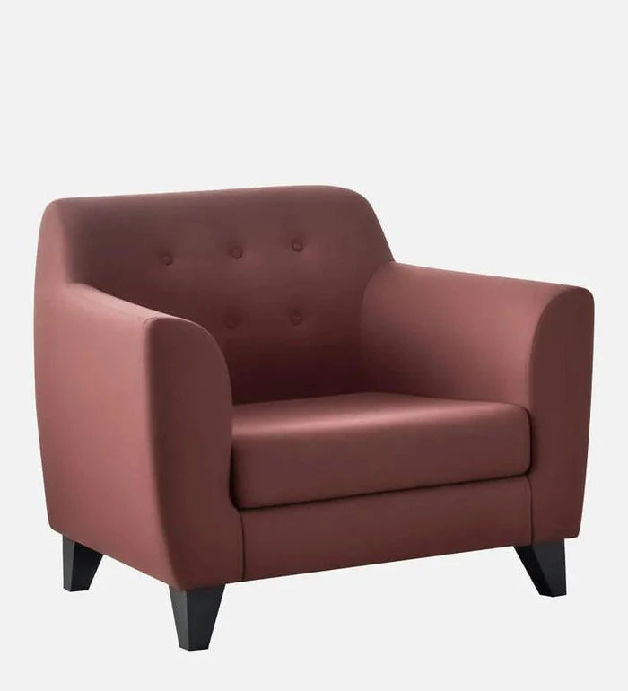 Velvet 1 Seater Sofa In Berry Wine Colour - Ouch Cart