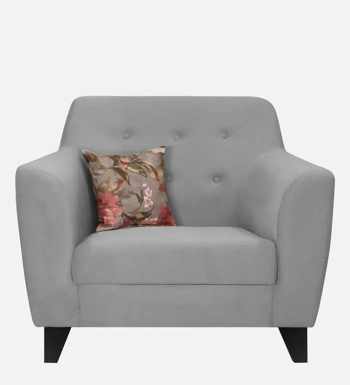 Velvet 1 Seater Sofa in Grey Colour - Ouch Cart