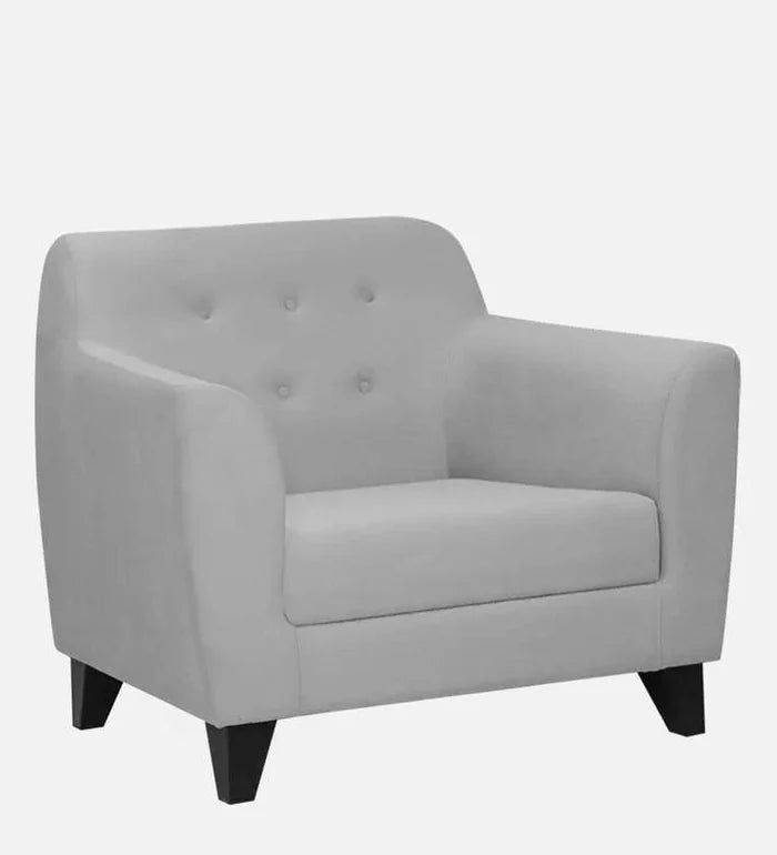 Velvet 1 Seater Sofa in Grey Colour - Ouch Cart
