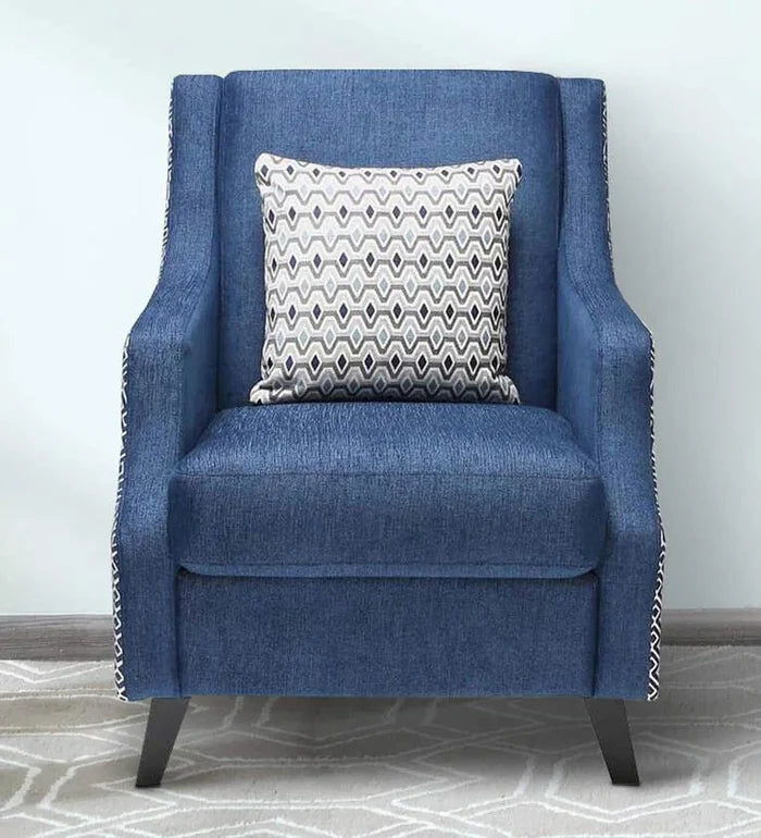 Velvet 1 Seater Sofa in Midnight Blue Colour - Ouch Cart