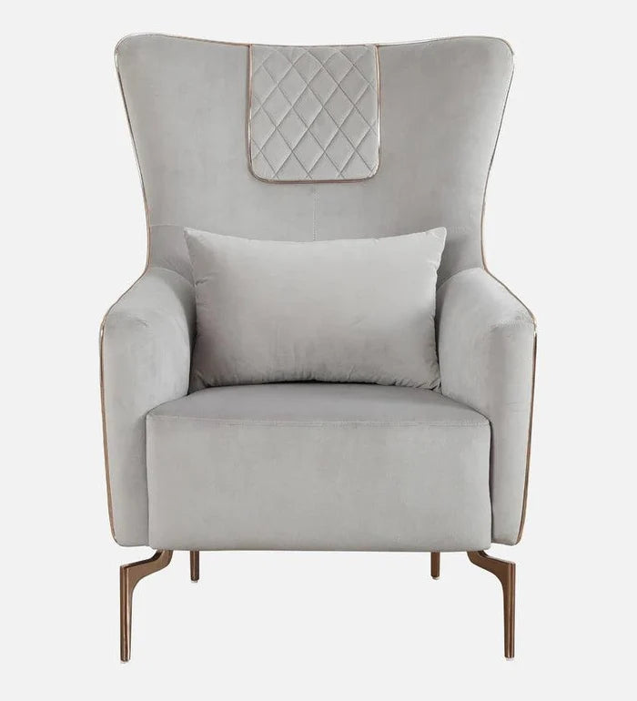 Velvet 1 Seater Sofa In Peach Colour - Ouch Cart | Armchair | Wingchair