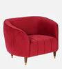 Velvet 1 Seater Sofa In Red Colour - Ouch Cart