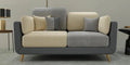 Velvet 2 Seater Sofa in Grey & Beige Colour - Ouch Cart