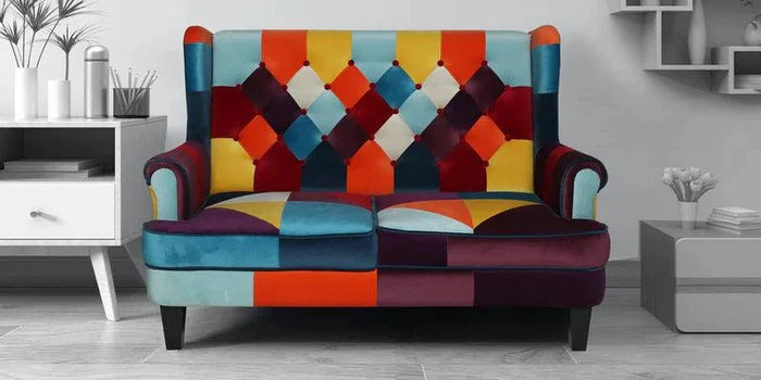 Velvet 2 Seater Sofa in Multi Colour - Ouch Cart
