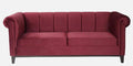 Velvet 3 Seater Sofa In Berry Red Colour - Ouch Cart