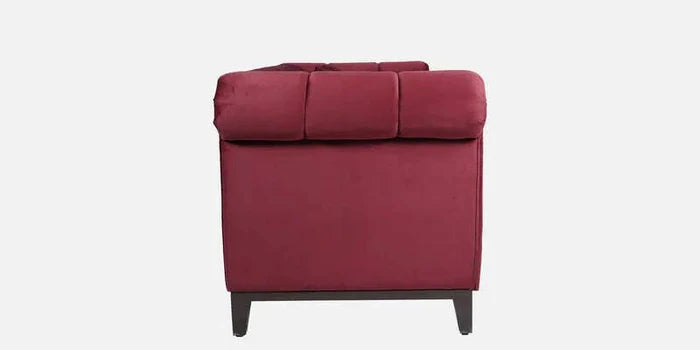 Velvet 3 Seater Sofa In Berry Red Colour - Ouch Cart