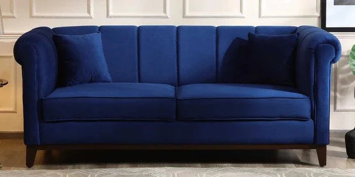 Velvet 3 Seater Sofa In Berry Red Colour - Ouch Cart