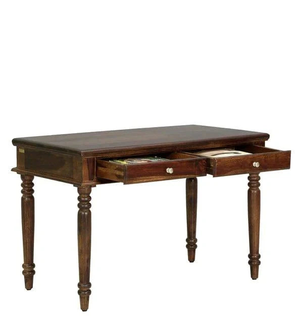Venla Modo Solid Wood Study Table In Provincial Teak Finish - Ouch Cart