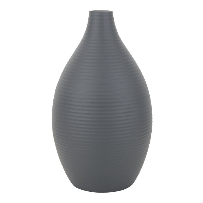 Vesera Graphite Black Enamel Vase M.M.I. OVERSEAS
