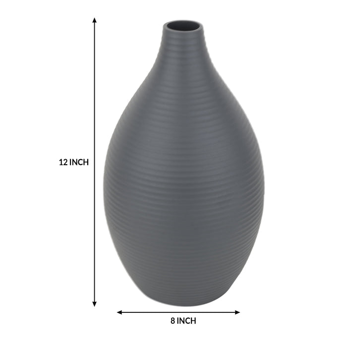 Vesera Graphite Black Enamel Vase M.M.I. OVERSEAS