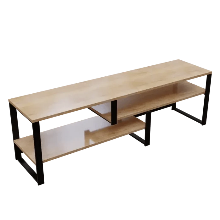 Victoria TV Unit With Storage Space in Large Size in Wooden Texture - Ouch Cart