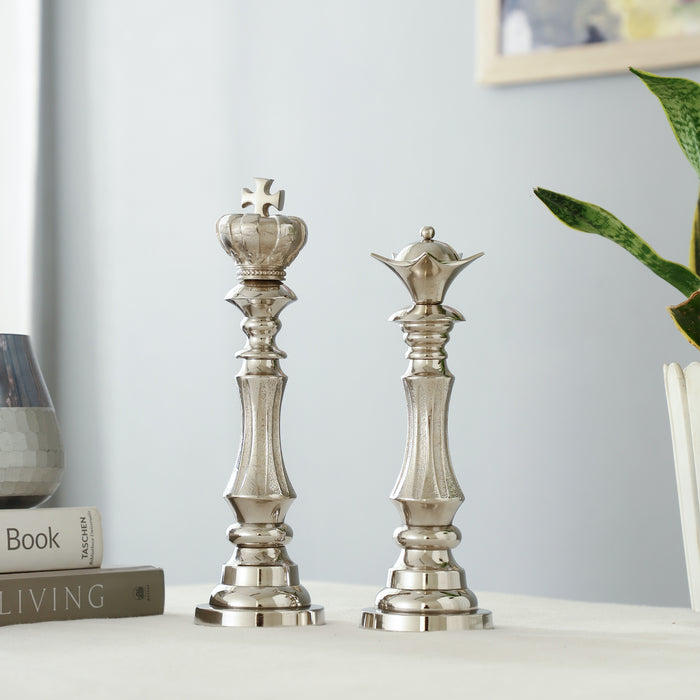 Victoris Silver Set of  King and Queen Chess - OUCHCART | Chess