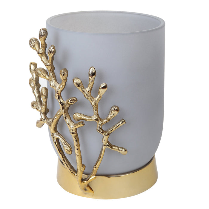 VinLux Glass Vase and Candle Holder in Grey & Gold M.M.I. OVERSEAS