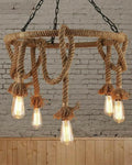 Vintage Hemp Rope Chandelier (Including Light Bulb) - Ouch Cart