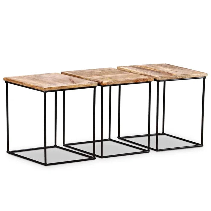 Violet  Table Solid Mango Wood 56x48x40 cm Ouch Cart
