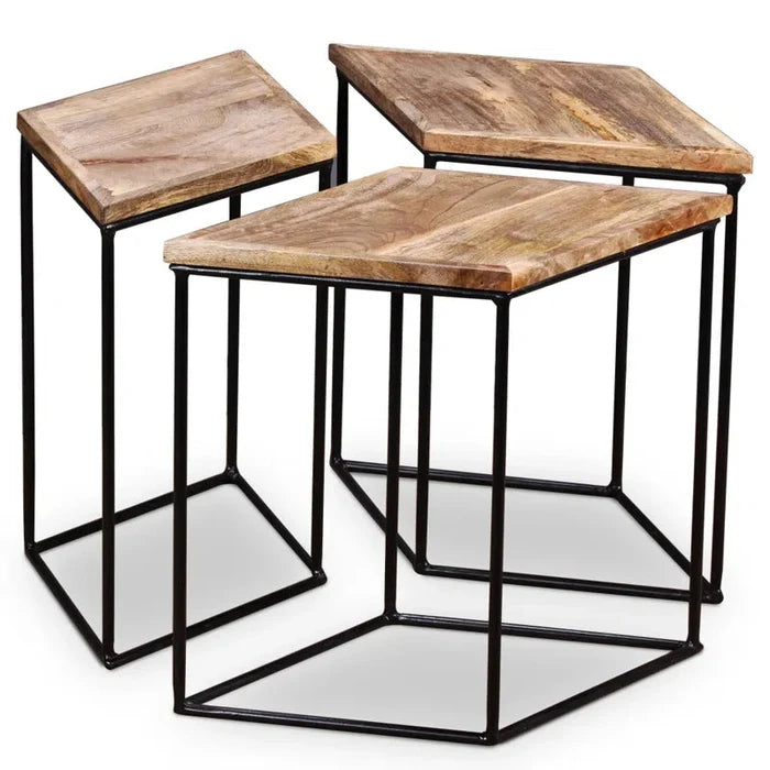 Violet  Table Solid Mango Wood 56x48x40 cm Ouch Cart
