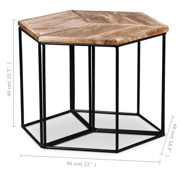 Violet  Table Solid Mango Wood 56x48x40 cm Ouch Cart