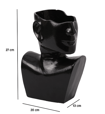 Visionary Face Glossy Black Planter - Ouch Cart