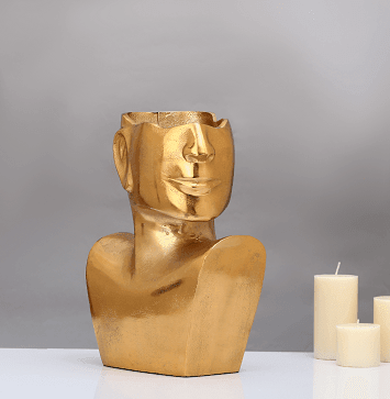 Visionary Face Gold Planter - Ouch Cart