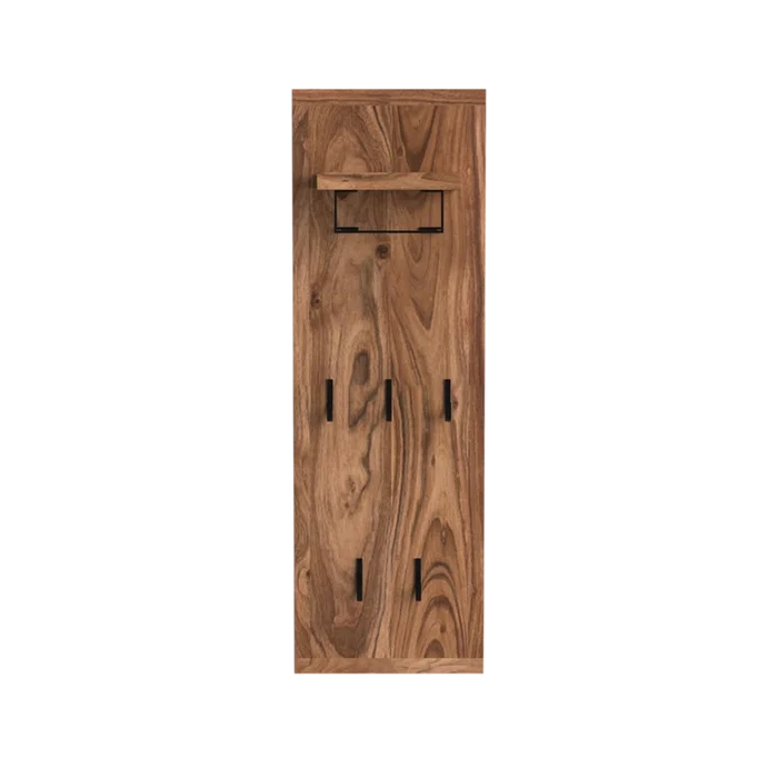 Viveca  Solid Wood Wall 5 - Hook Wall Mounted Coat Rack Ouch Cart