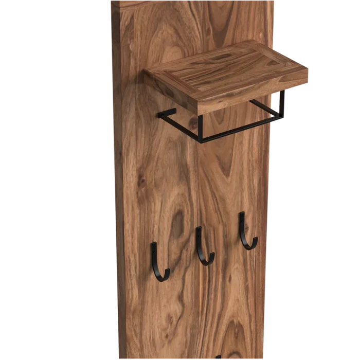 Viveca  Solid Wood Wall 5 - Hook Wall Mounted Coat Rack Ouch Cart