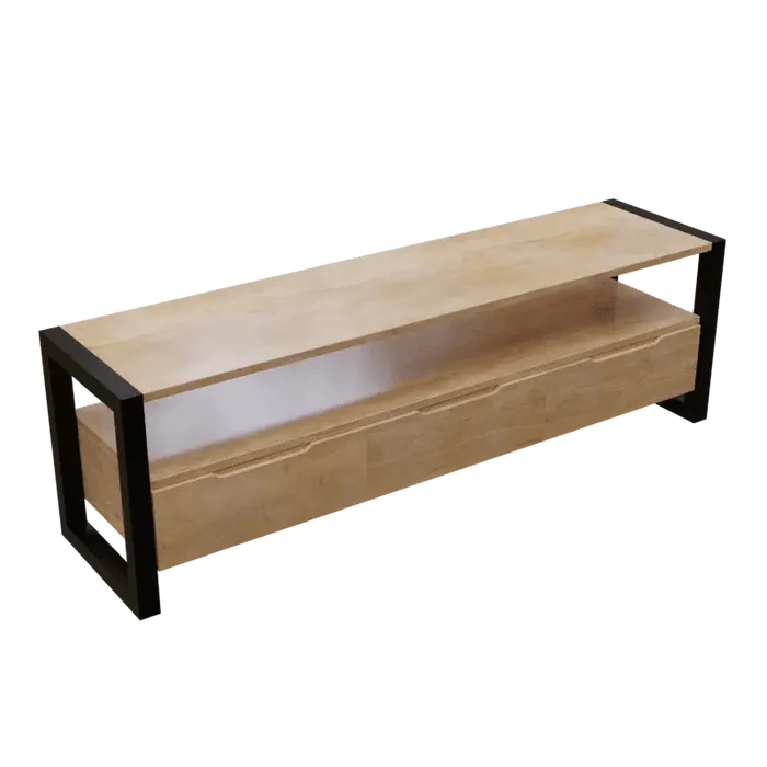 Walton TV Unit With Storage Space & Drawers in Large Size in Wooden Texture - Ouch Cart