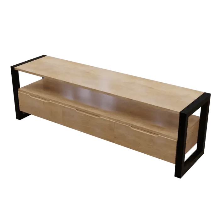 Walton TV Unit With Storage Space & Drawers in Large Size in Wooden Texture - Ouch Cart