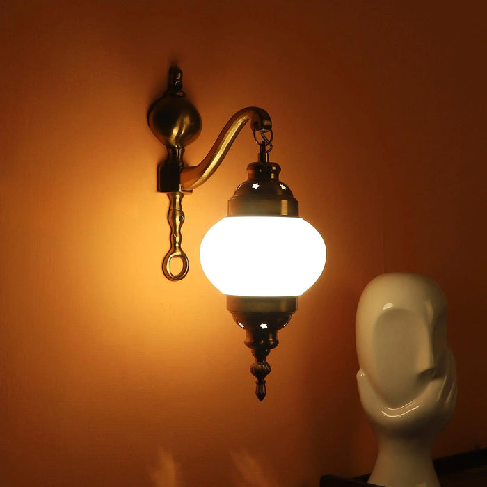 White And Gold Aluminium Single Wall Lights - Ouch Cart