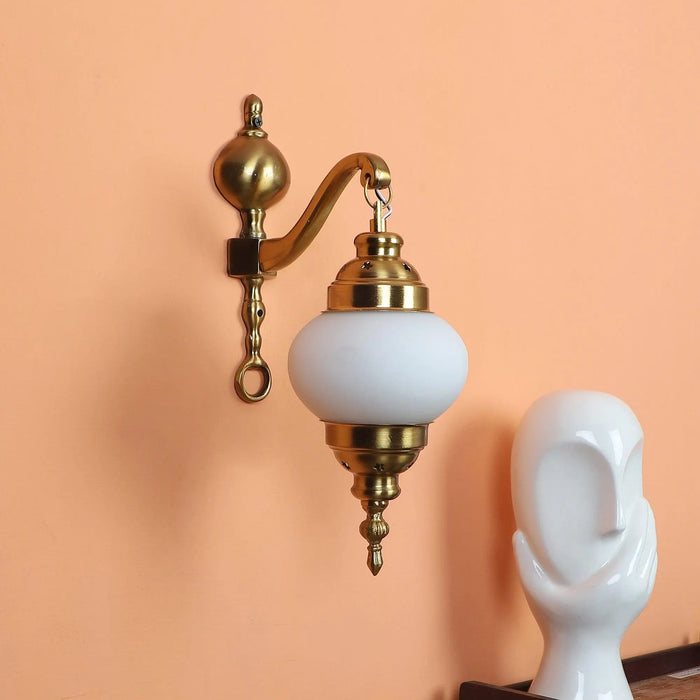 White And Gold Aluminium Single Wall Lights - Ouch Cart