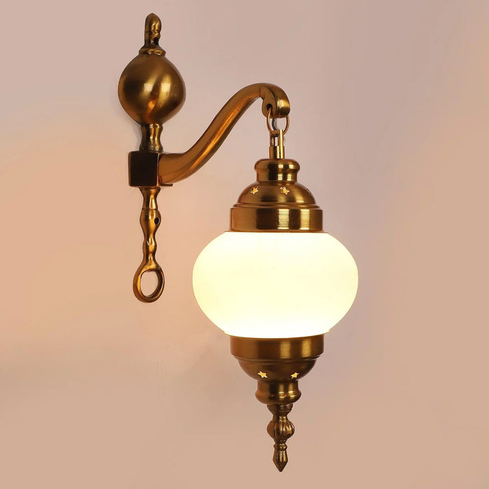 White And Gold Aluminium Single Wall Lights - Ouch Cart
